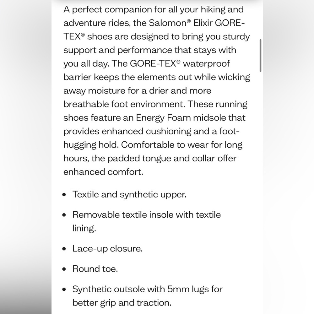 Salomon Elixir Gore-Tex Size 8 NWT NWT - image 3